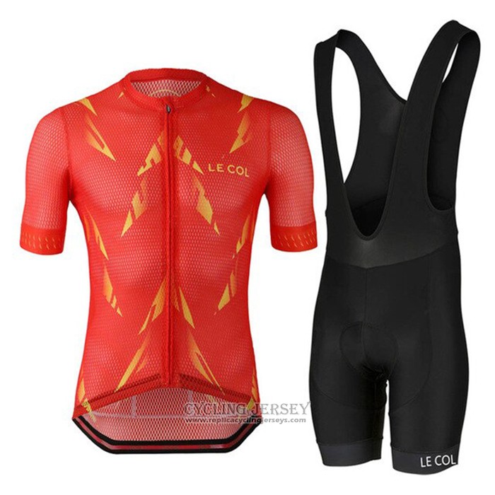 2021 Cycling Jersey Le Col Red Short Sleeve And Bib Short